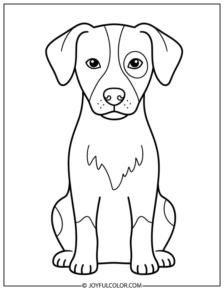 Basic Sitting Dog Coloring Page