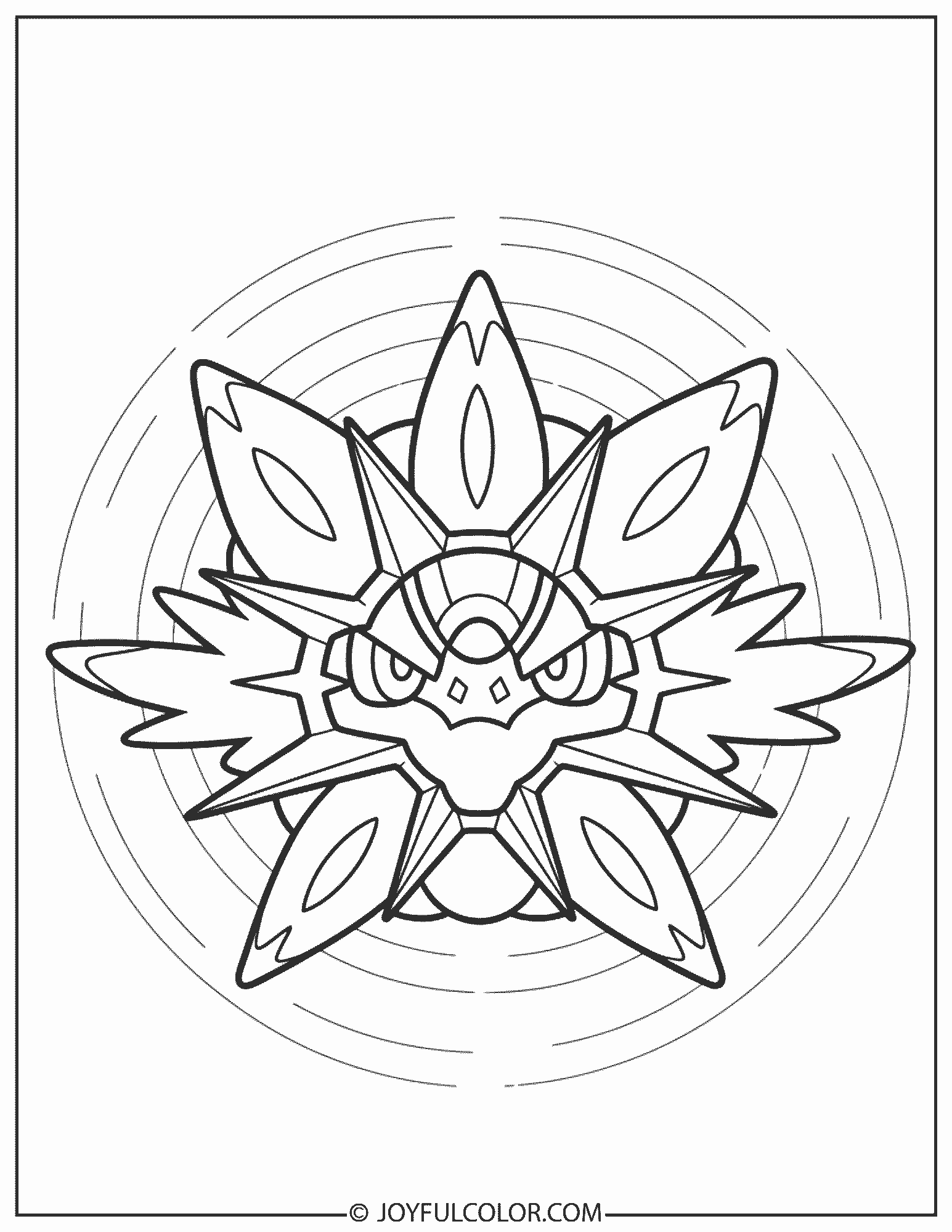 Basic Solgaleo Head Coloring Page