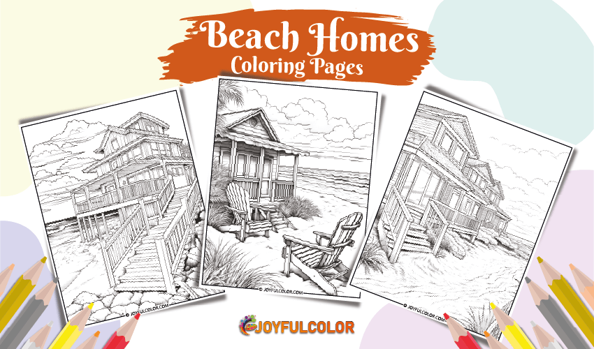 Beach Homes Coloring Pages