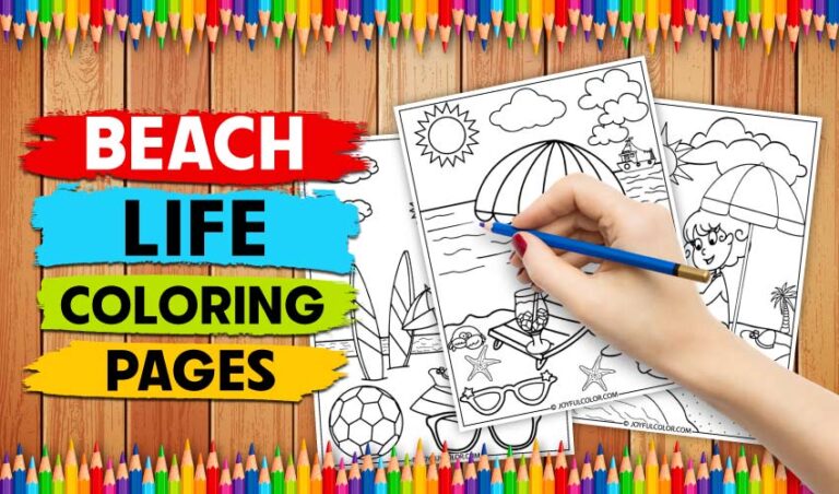 Beach Life Coloring Pages