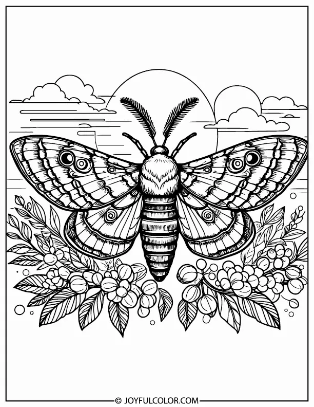 Beautiful Moth Coloring Page