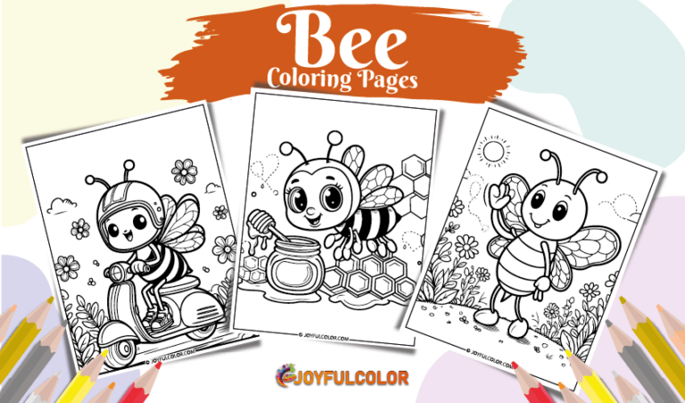 20 Bee Coloring Pages Free Printable for Kids and Adults