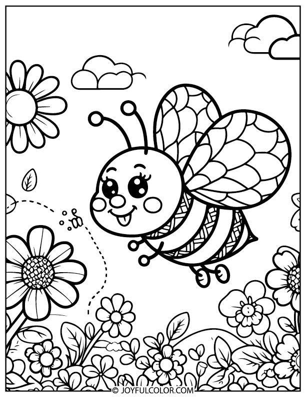 20 Bee Coloring Pages Free Printable for Kids and Adults