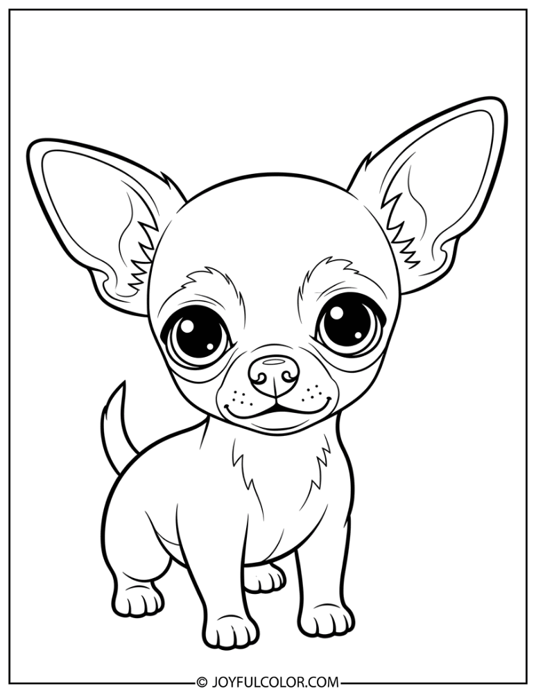 Big Eyes Chihuahua Coloring Page