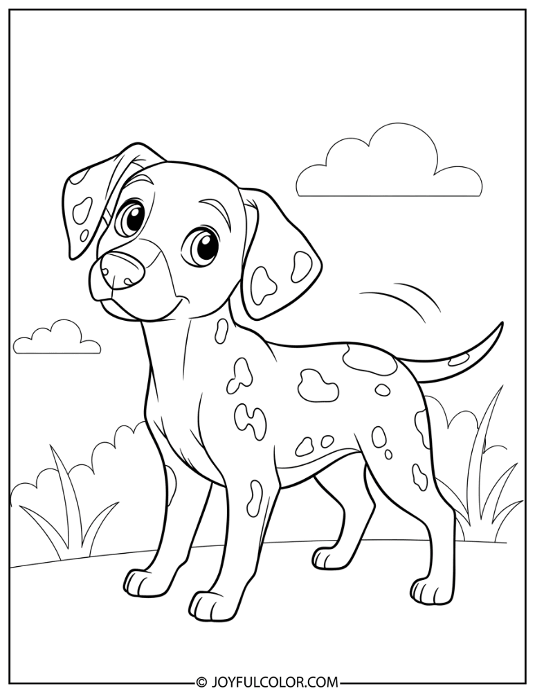 Big Eyes Dalmatian Coloring Page
