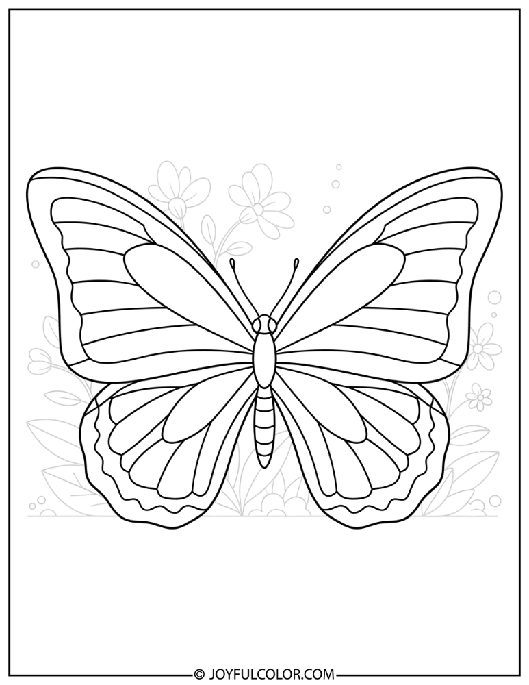 Big Wing Easy Butterfly Coloring Page