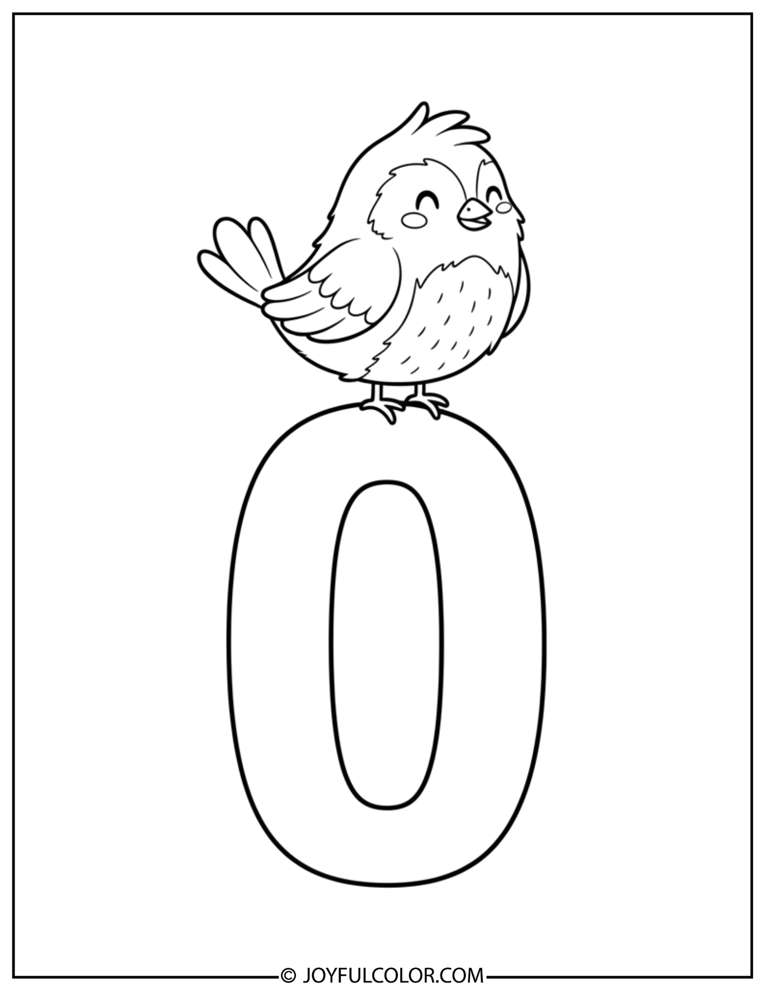 Bird Number Zero Coloring Page