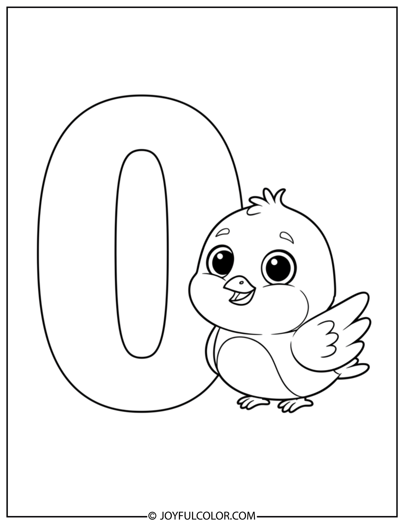 Bird Number Zero Coloring Page