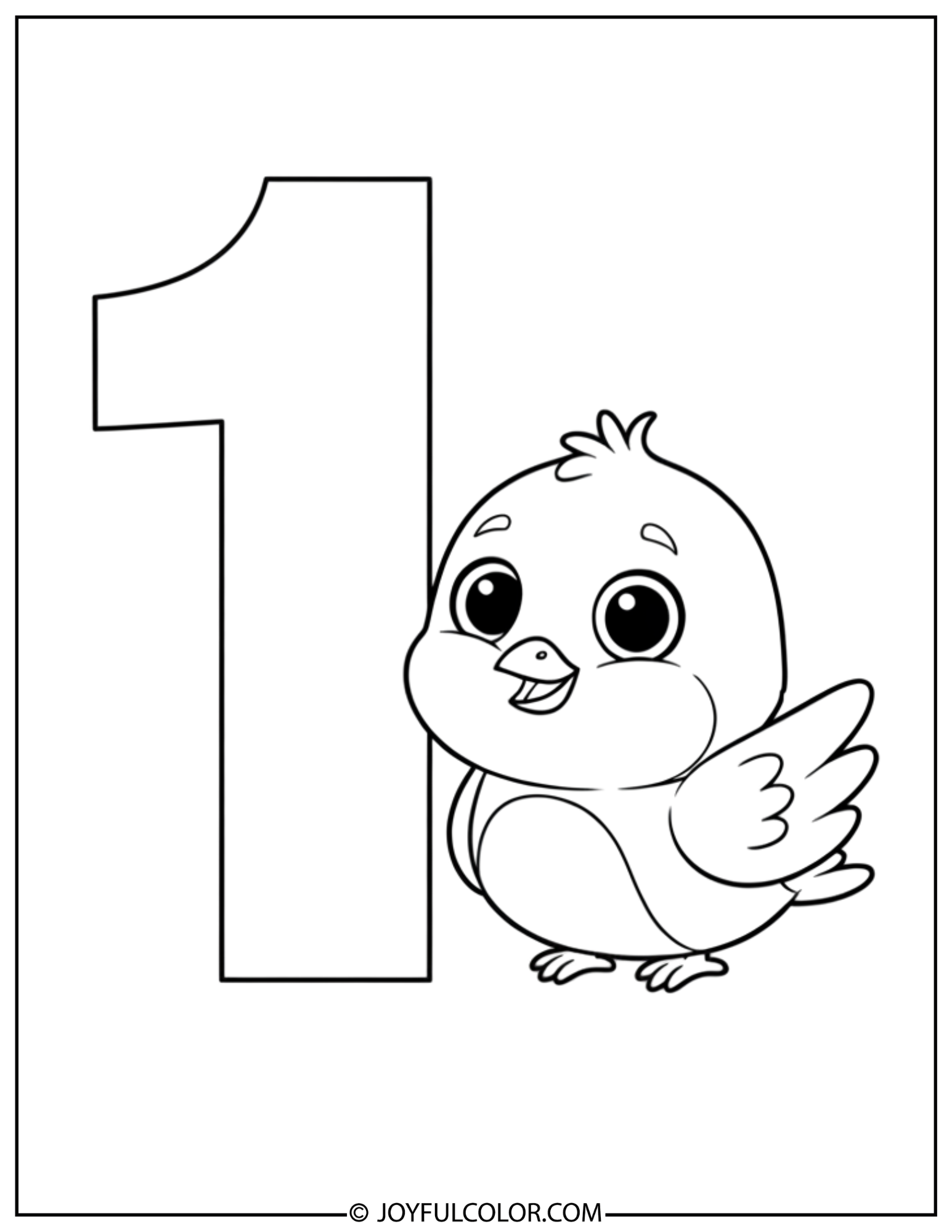 Bird Number 1 Coloring Page