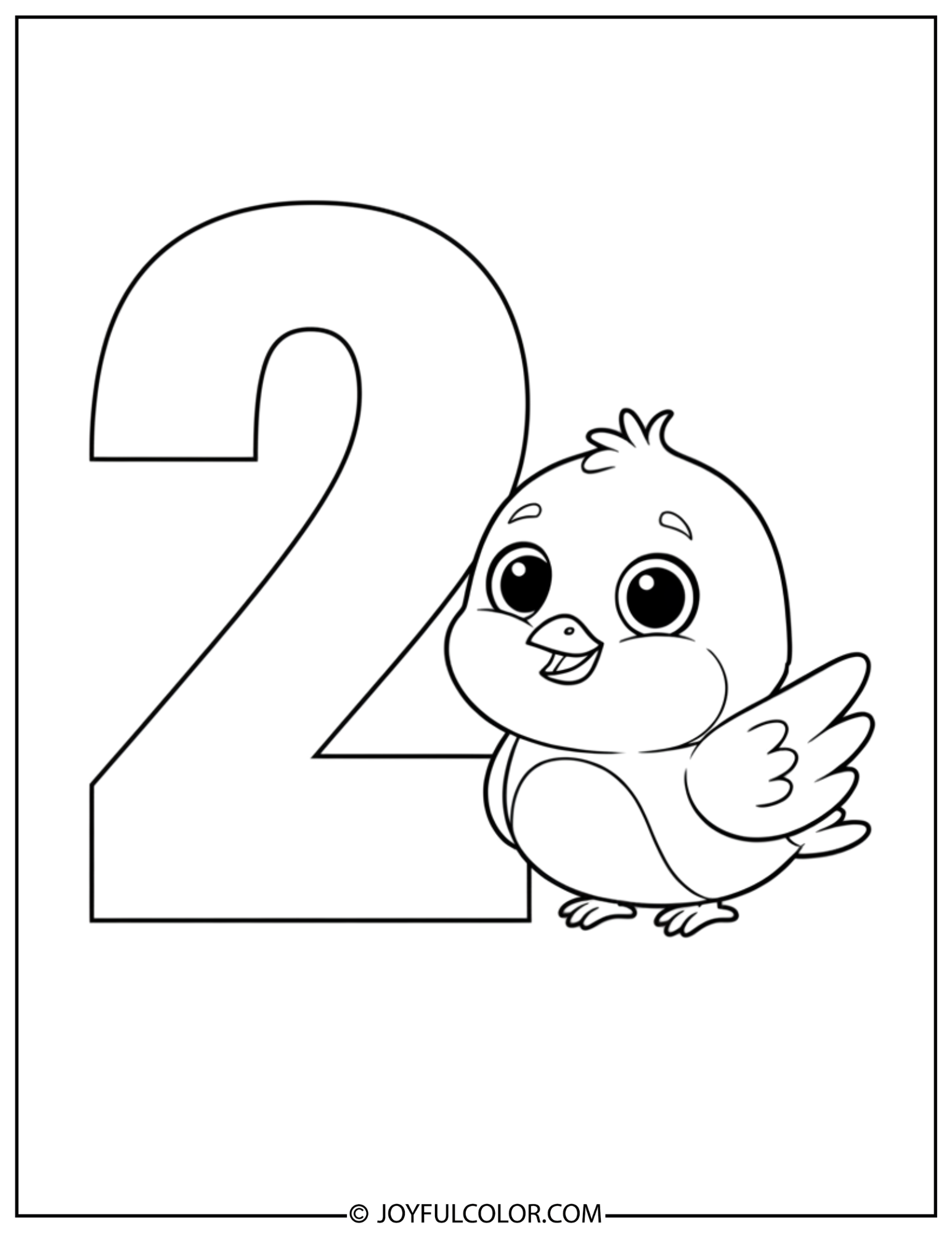 Bird Number 2 Coloring Page