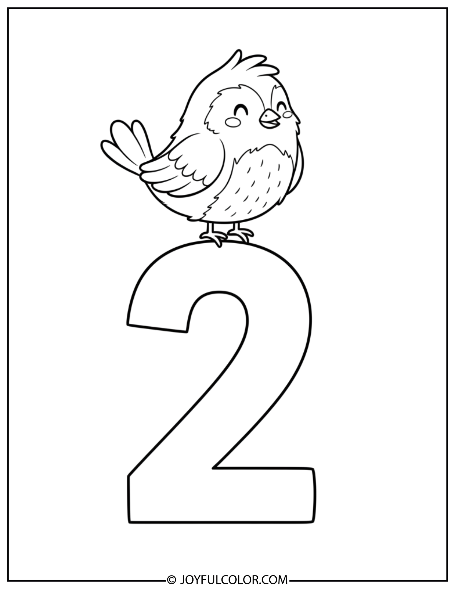 Bird Number 2 Coloring Page