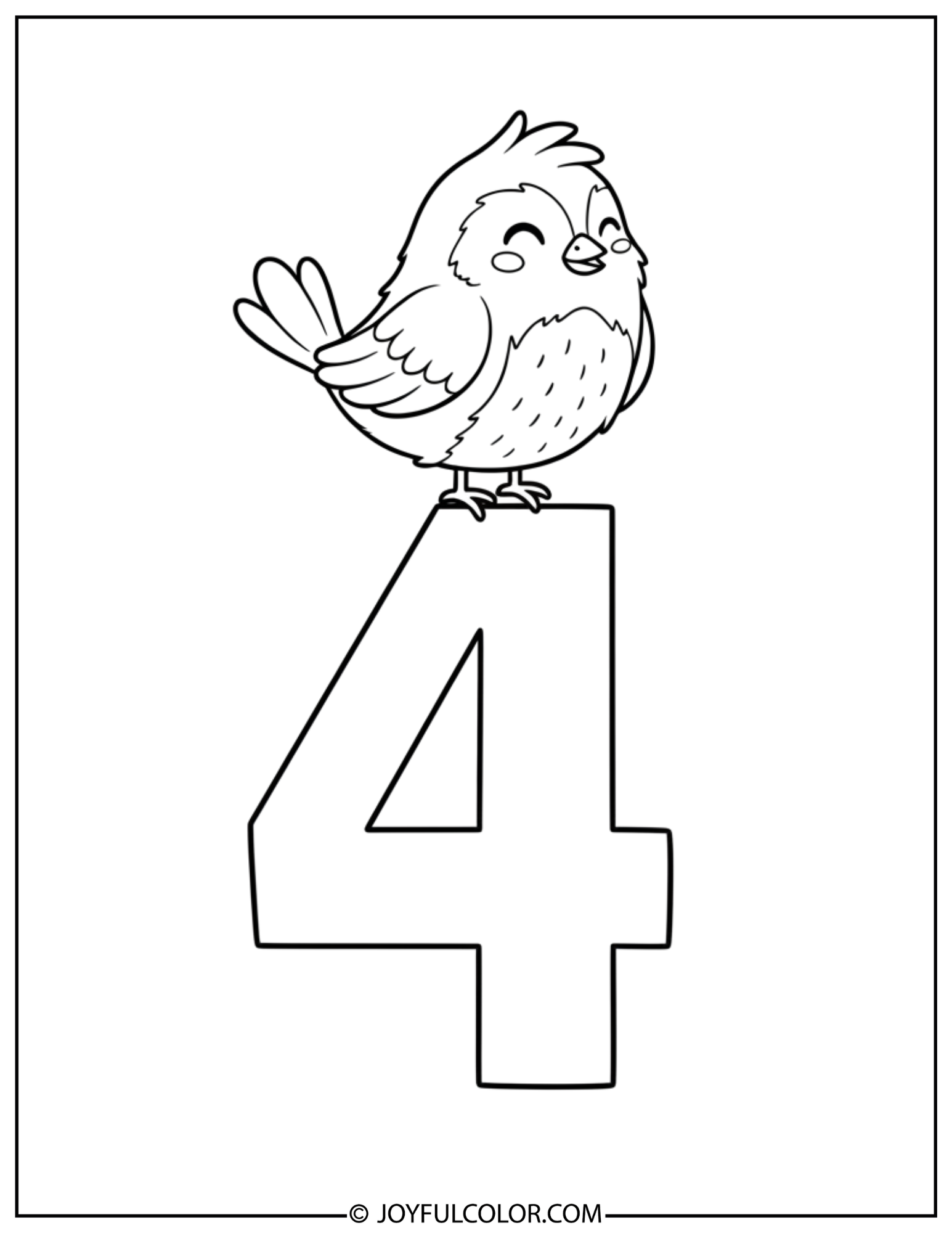 Bird Number 4 Coloring Page