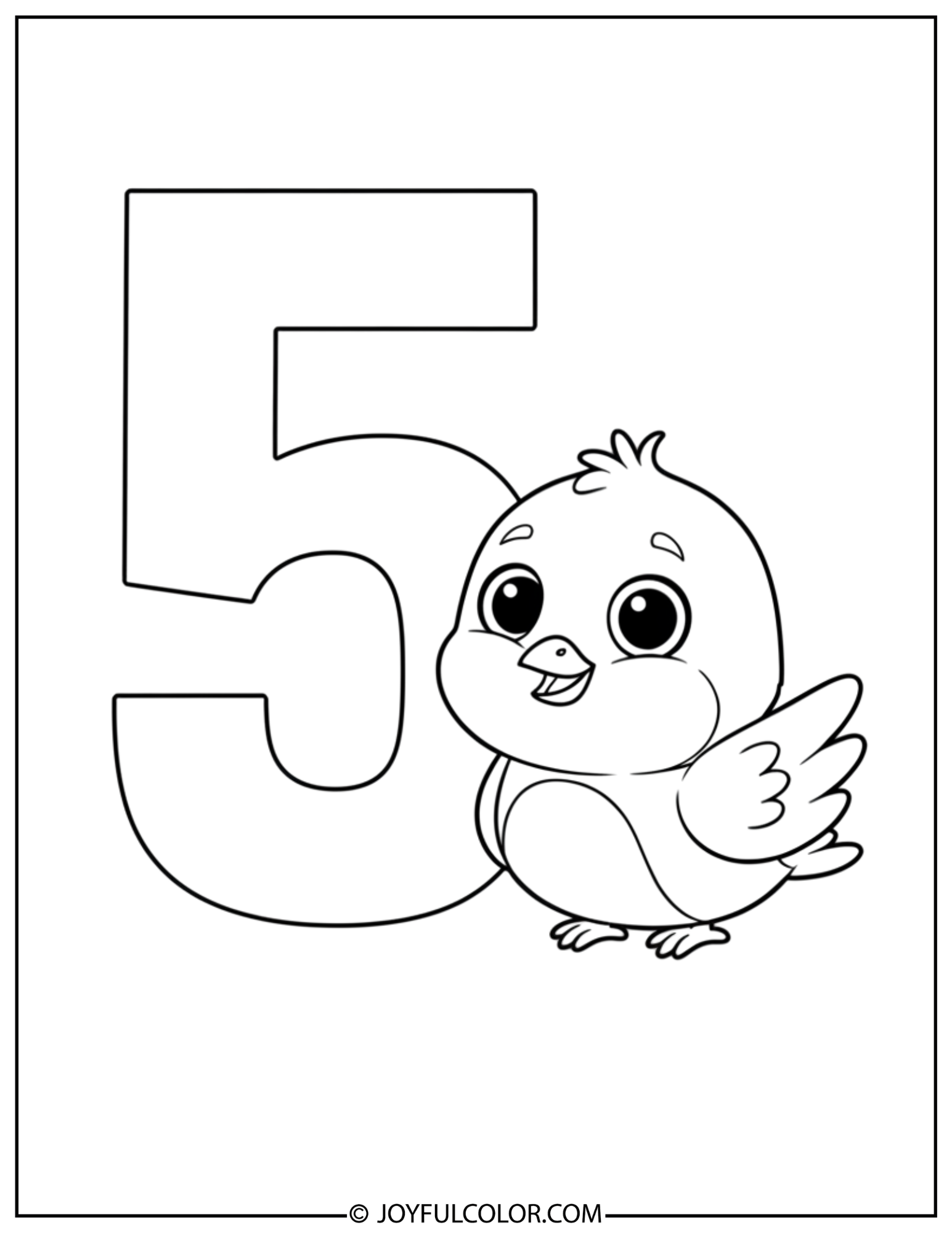 Bird Number 5 Coloring Page 2