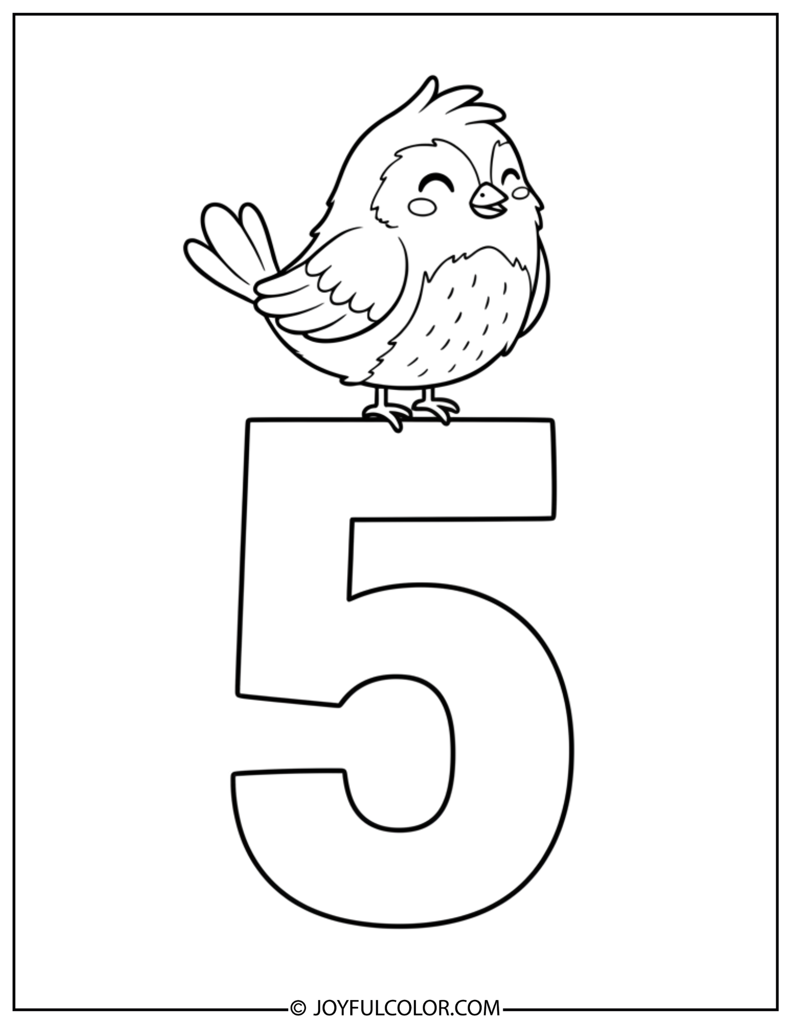Bird Number 5 Coloring Page
