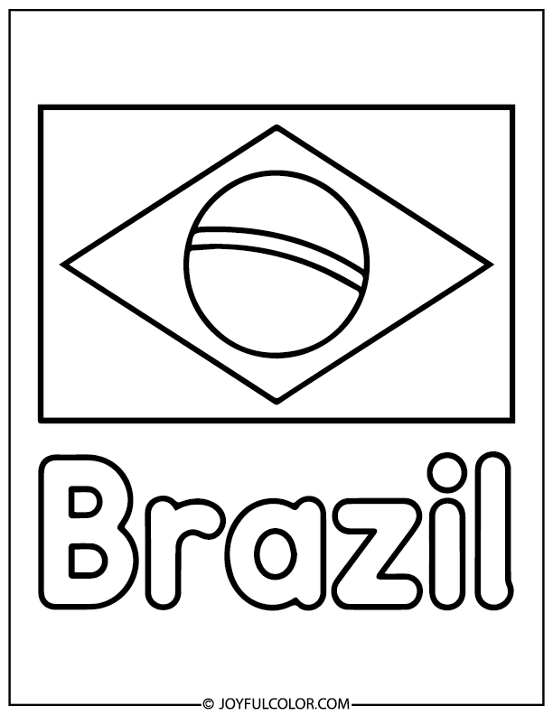 Brazil Flag with Country Name