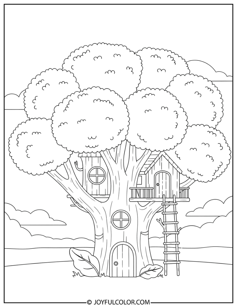 Broccoli Treehouse Coloring Page