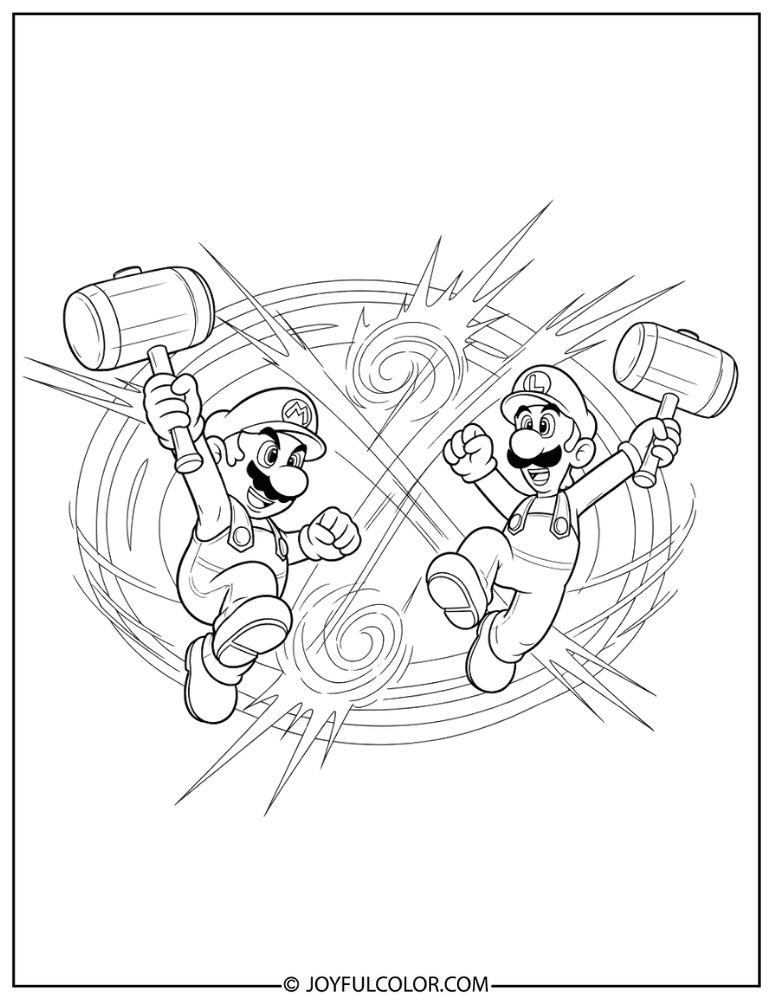 Bros Attack Coloring Page
