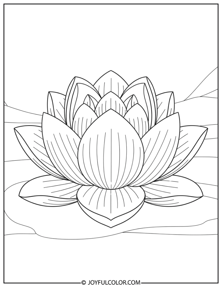 Buddhist Lotus Symbol Coloring Page