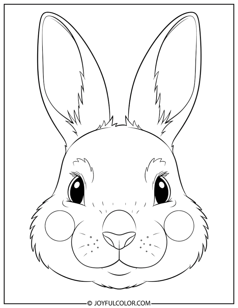 Bunny Face Close-Up Coloring Page