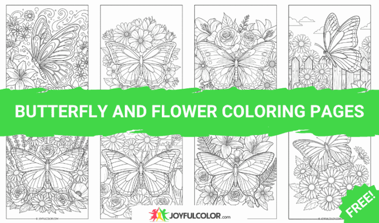 40+ Butterfly and Flower Coloring Pages – FREE Printable Sheets!