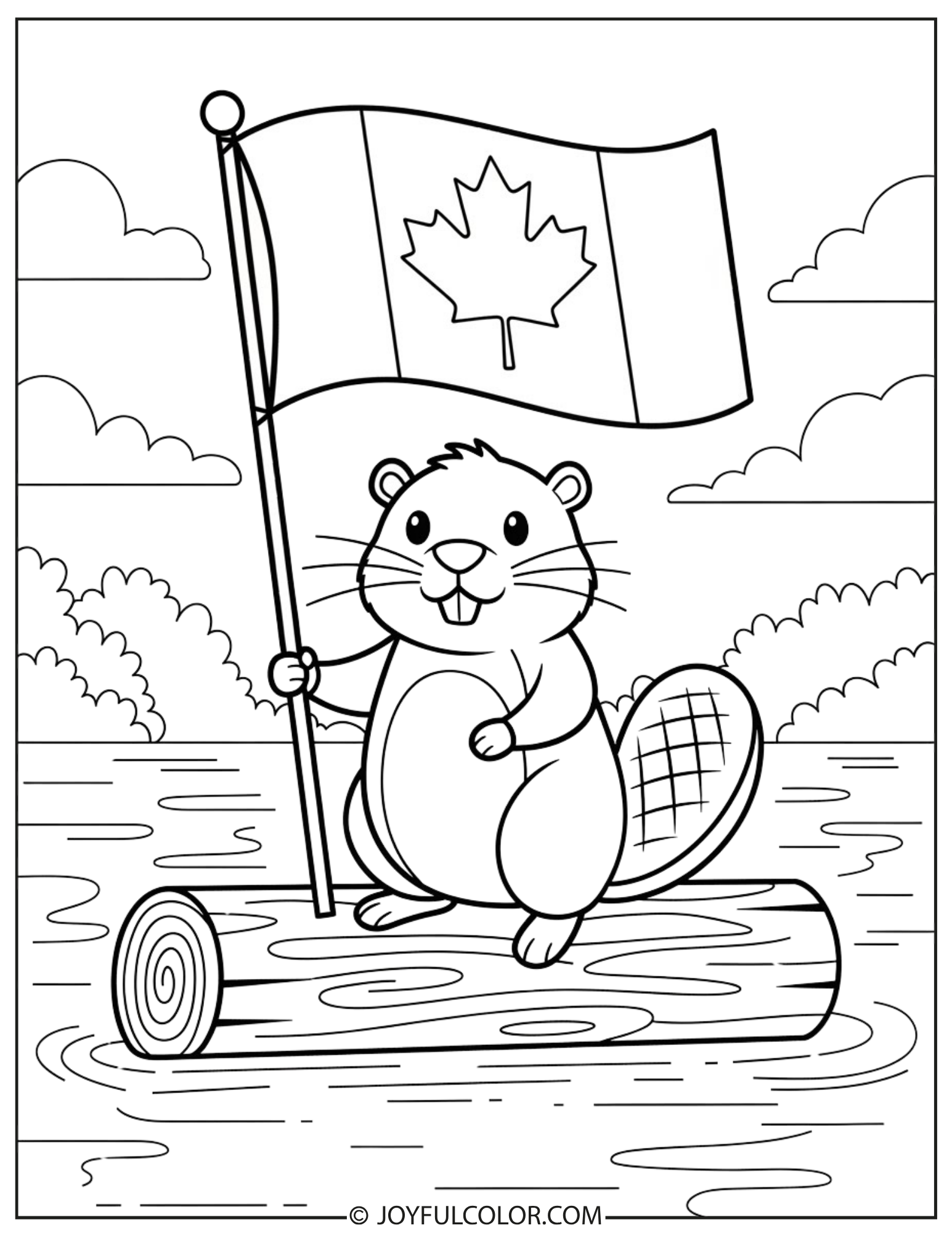 Realistic Canada Flag Sketch