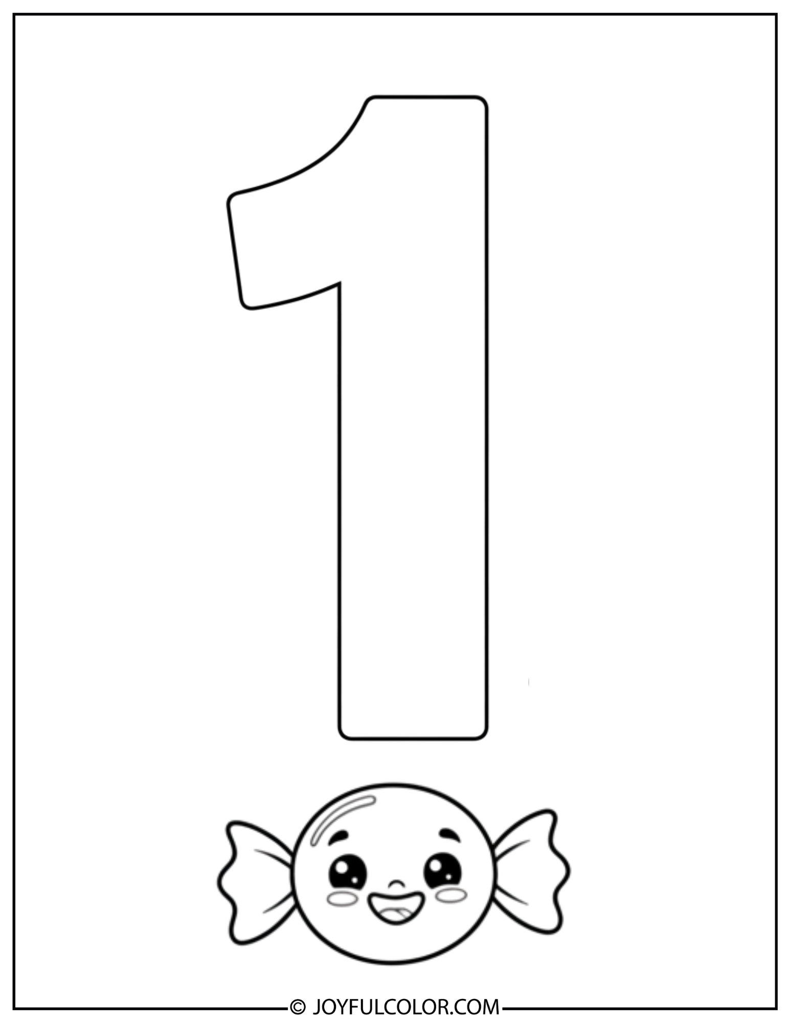 Candy Number 1 Coloring Page