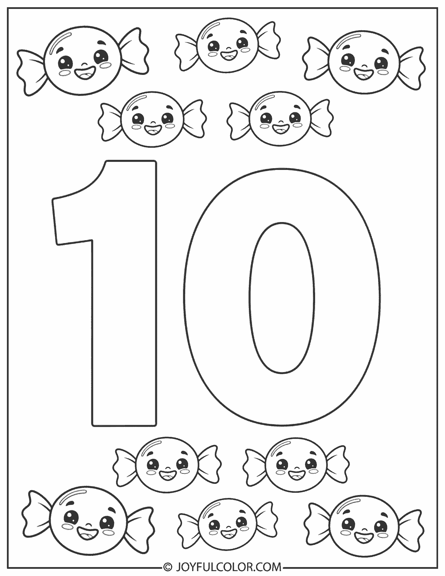Candy 10 Coloring Page