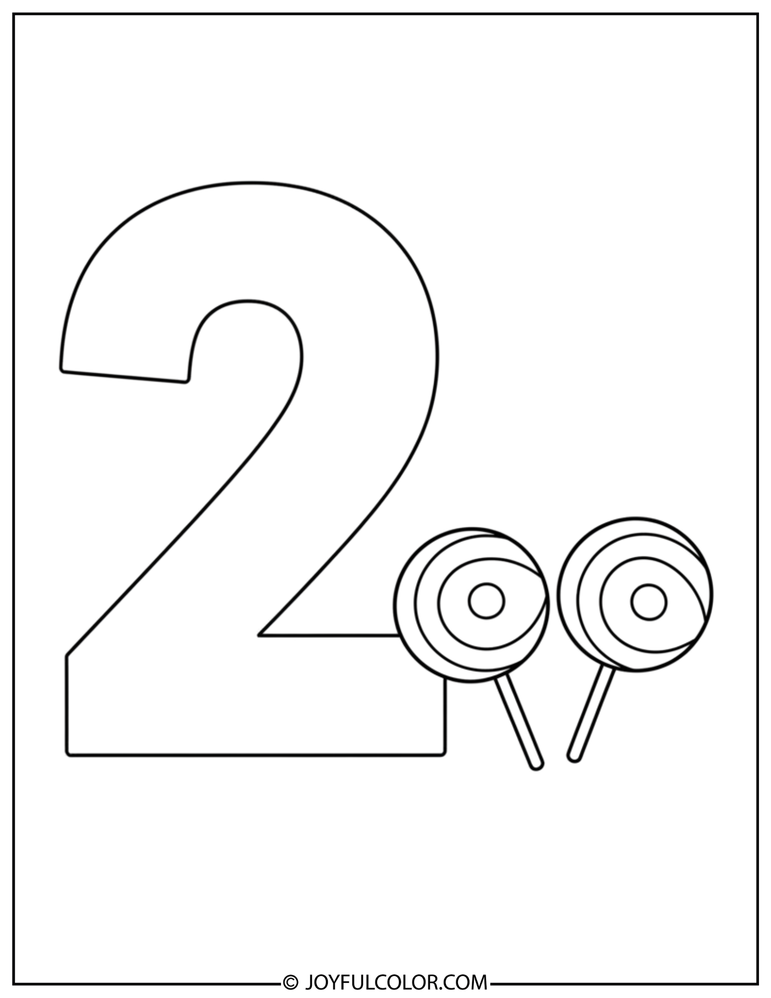 Candy Number 2 Coloring Page