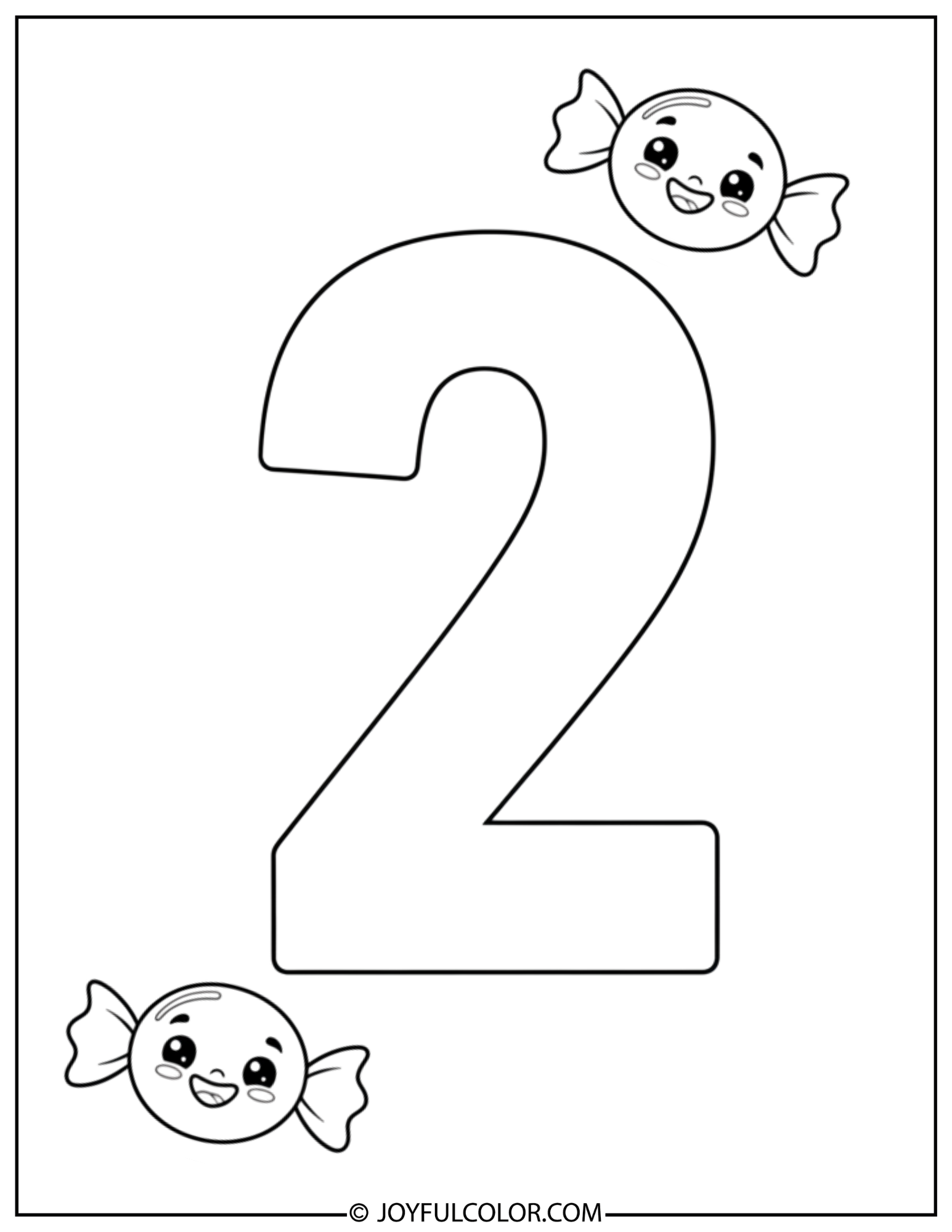 Candy Number 2 Coloring Page
