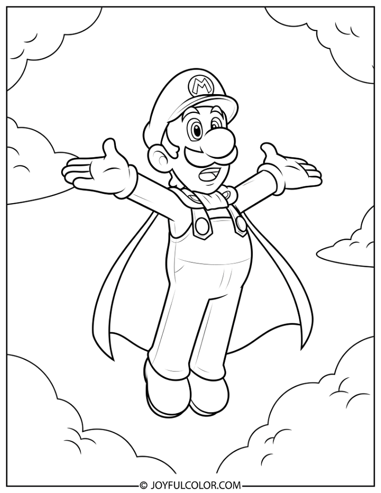Cape Luigi Coloring Page