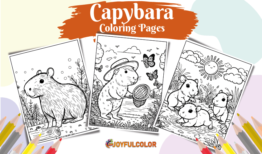 Capybara Coloring Pages