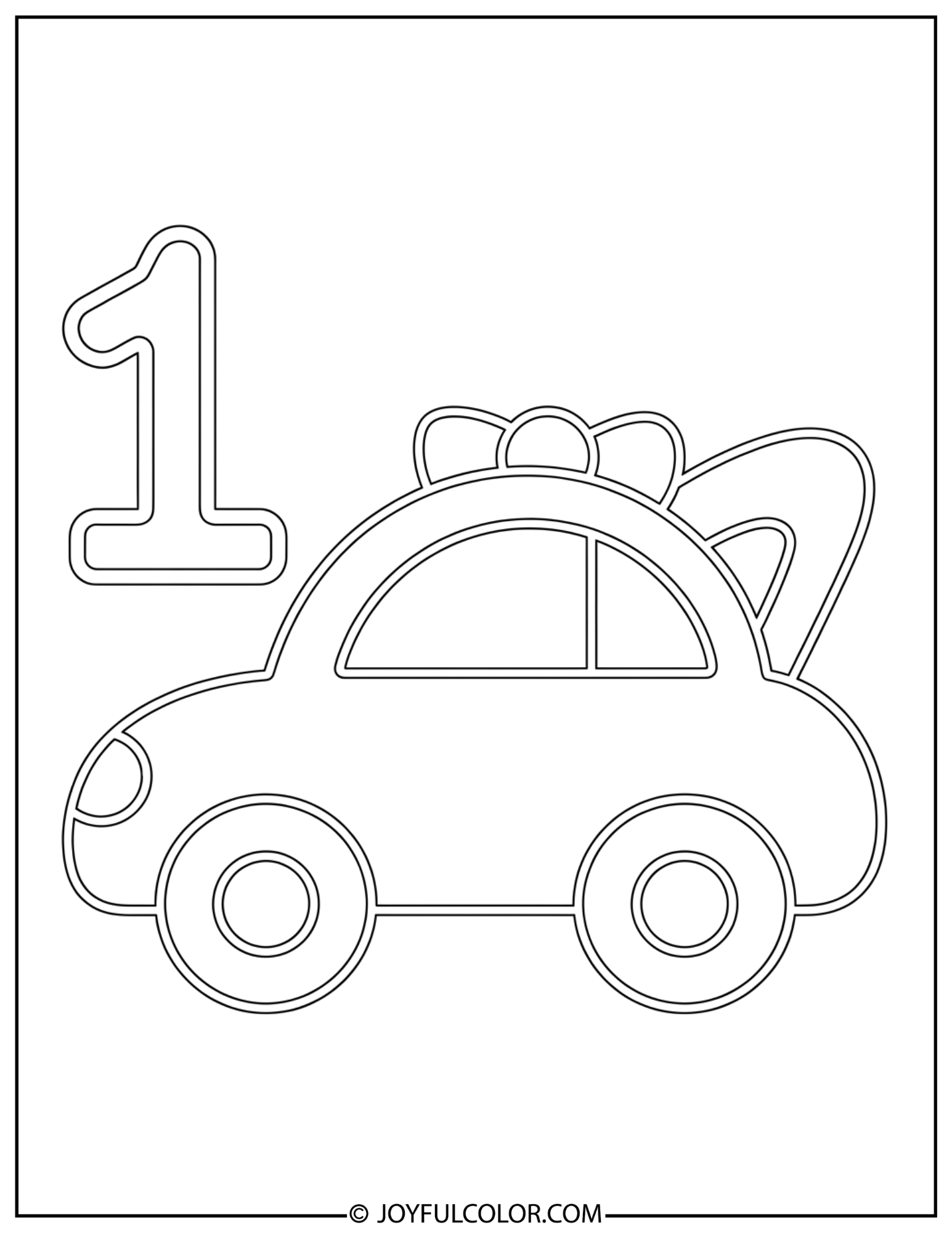 Car Number 1 Coloring Page