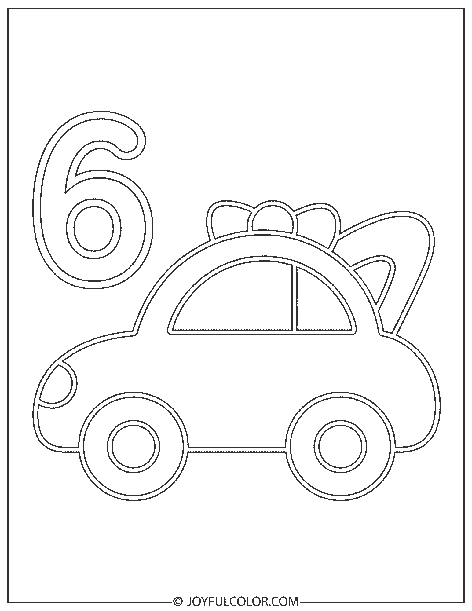 Race Car Number 6 Coloring Page