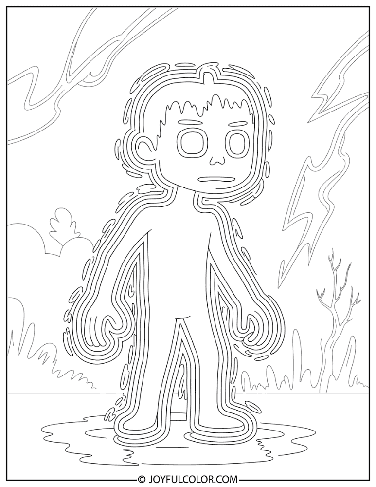 Charged Creeper Glowing Electric Coloring Page