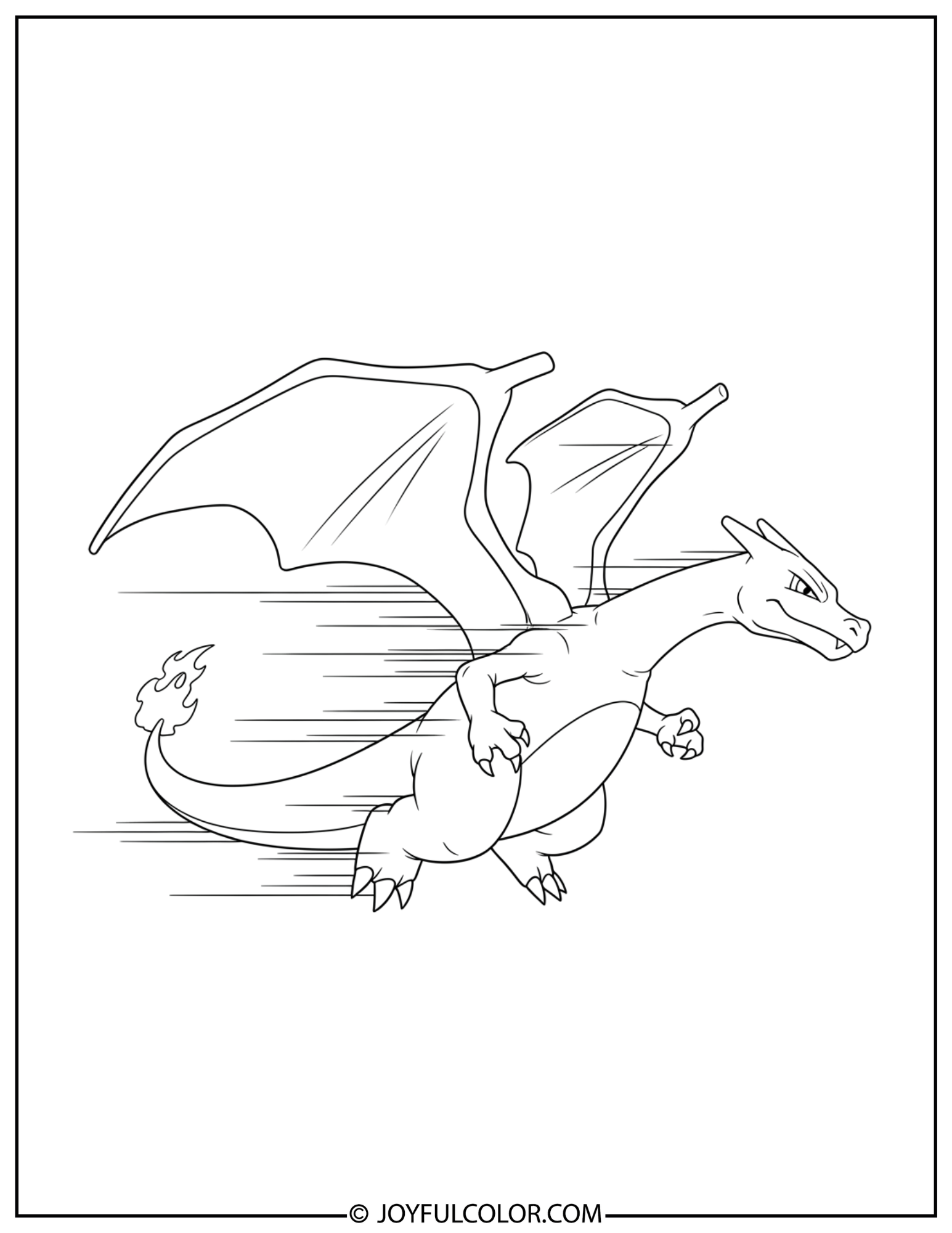 Charging Charizard Power Run Coloring Page