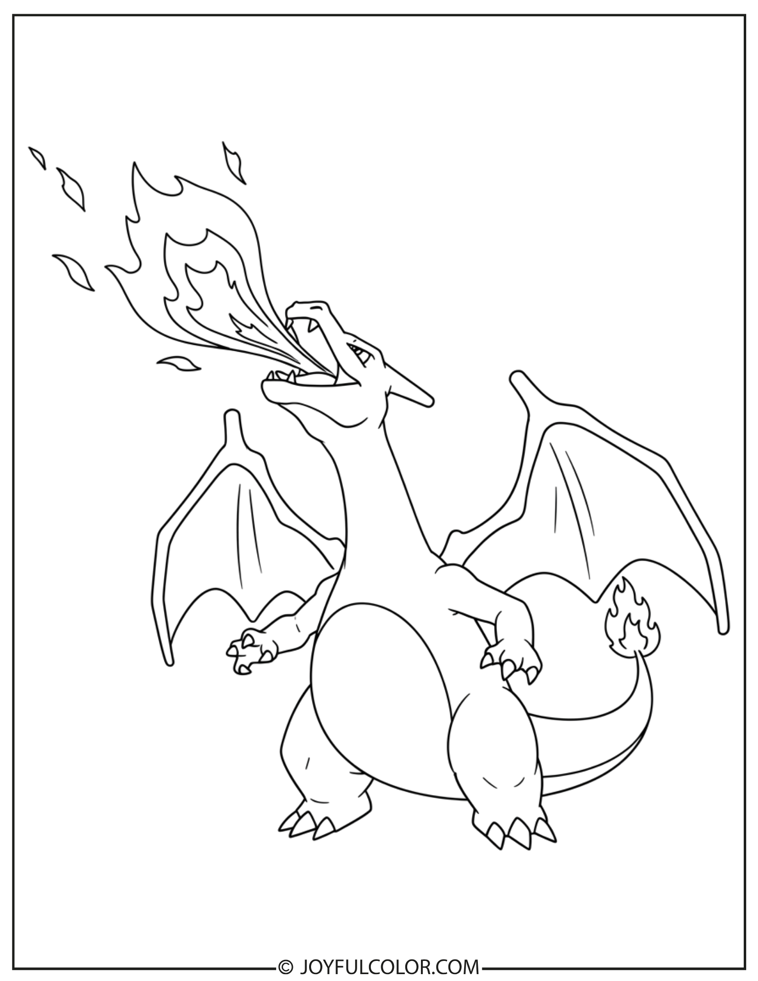 Charizard Breathing Fire Coloring Page