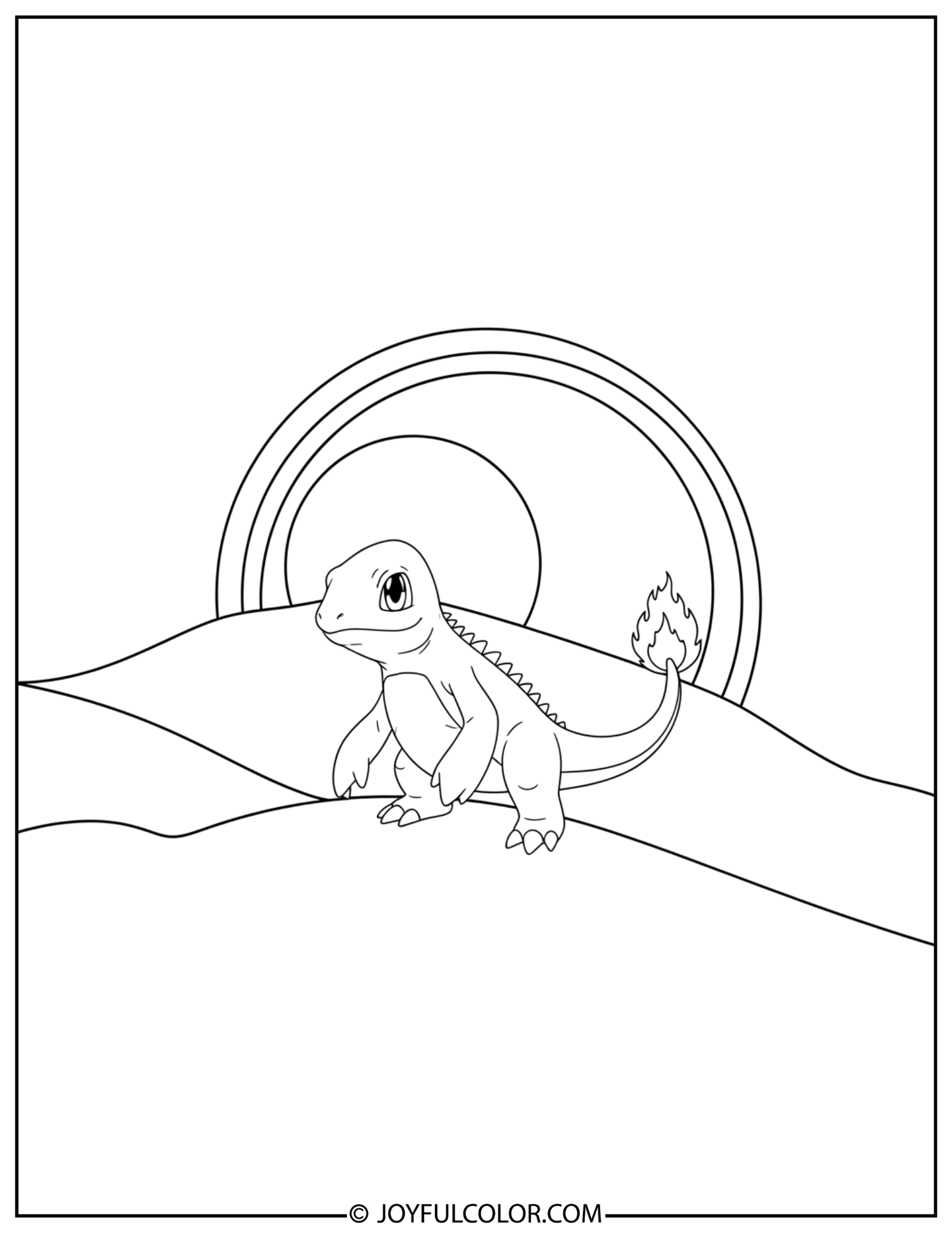 Charmeleon Battle Stance Coloring Page