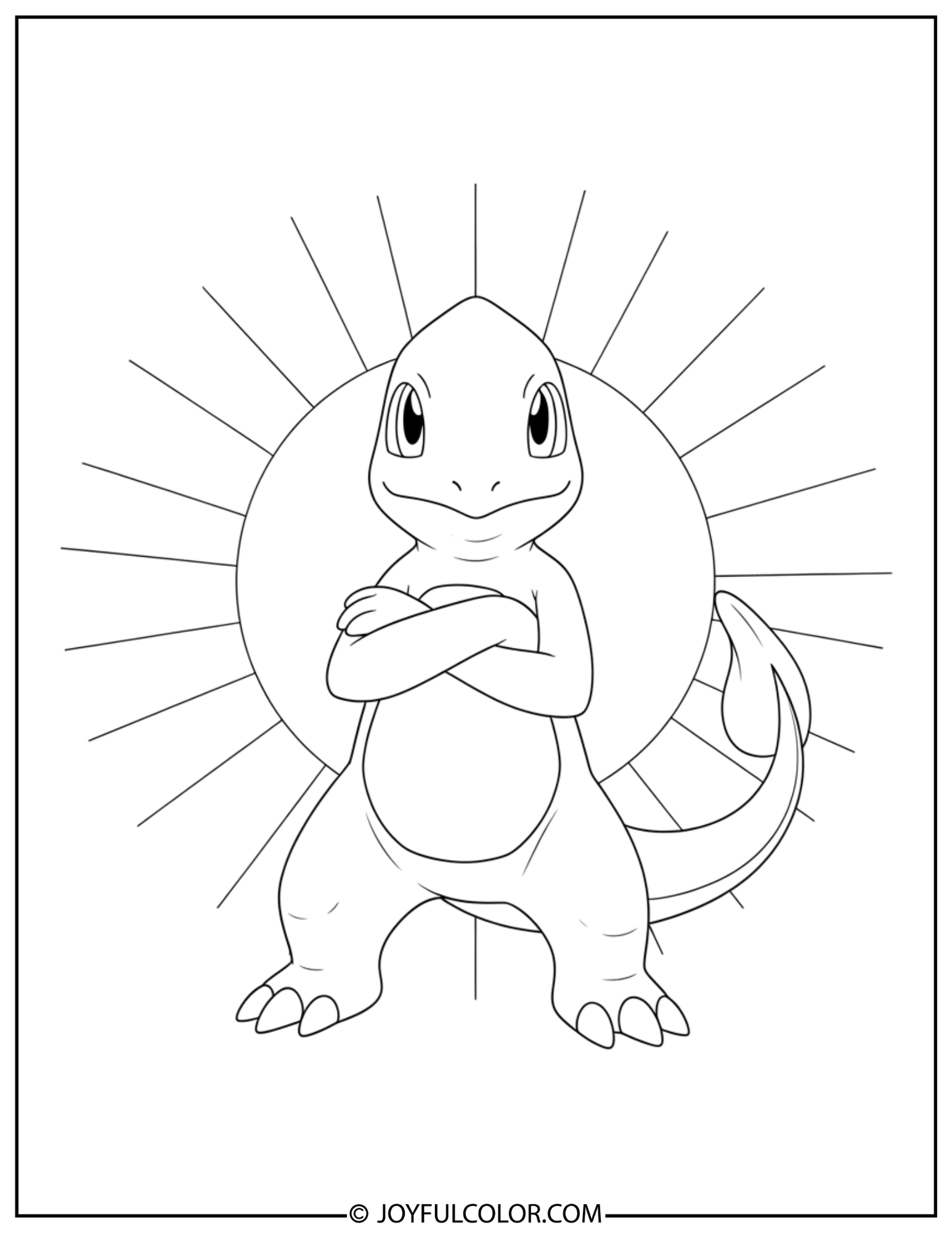 Charmeleon Standing Proud Coloring Page