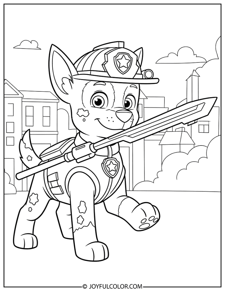 Chase Guarding Adventure Bay Coloring Page
