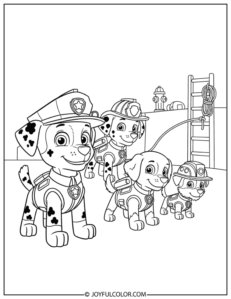 Chase Police Pup Coloring Page