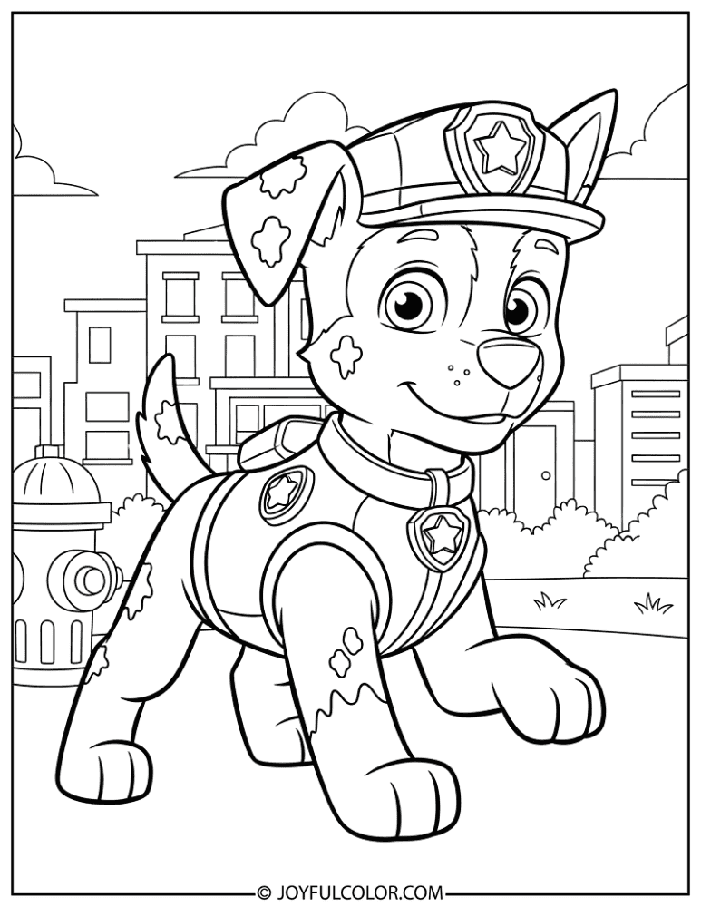Chase Ready for Action Coloring Page