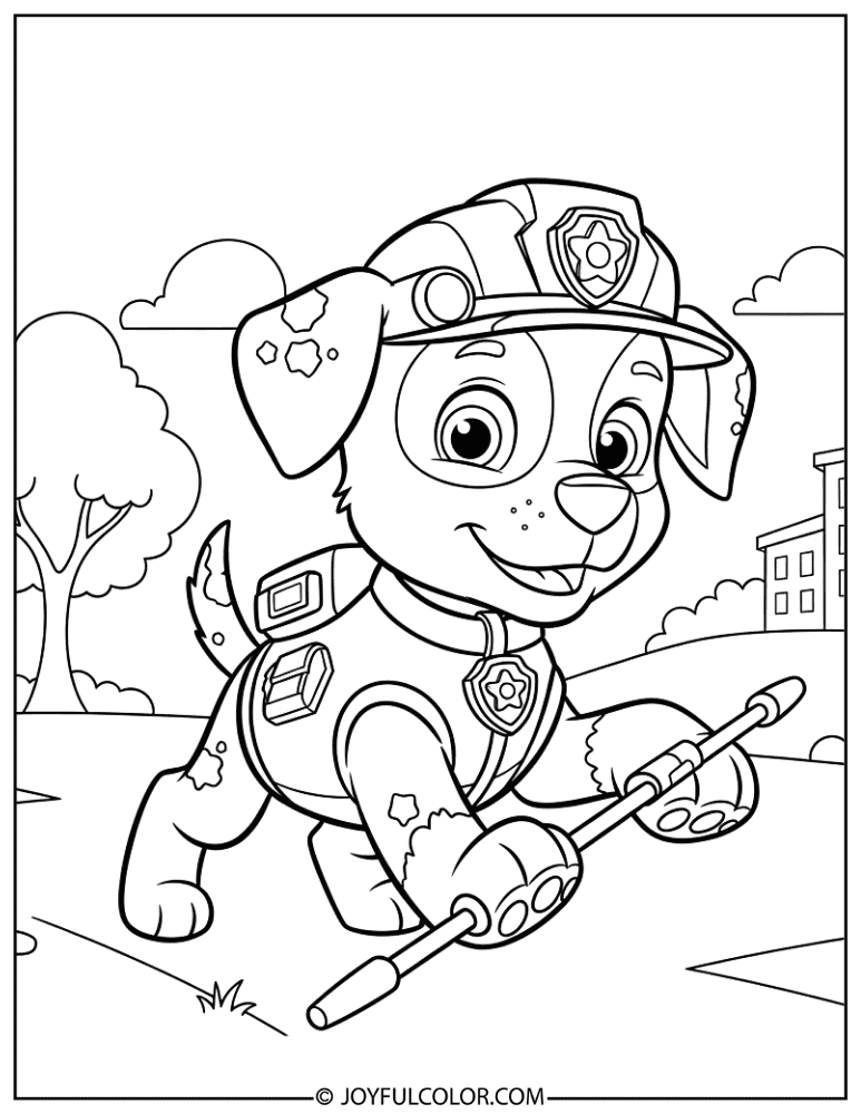 Chase Saving the Day Coloring Page
