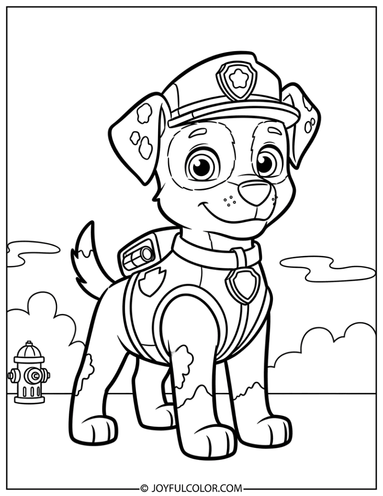 Chase Standing Proud Coloring Page