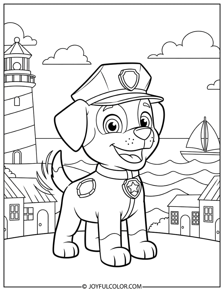 Chase in Adventure Bay Coloring Page