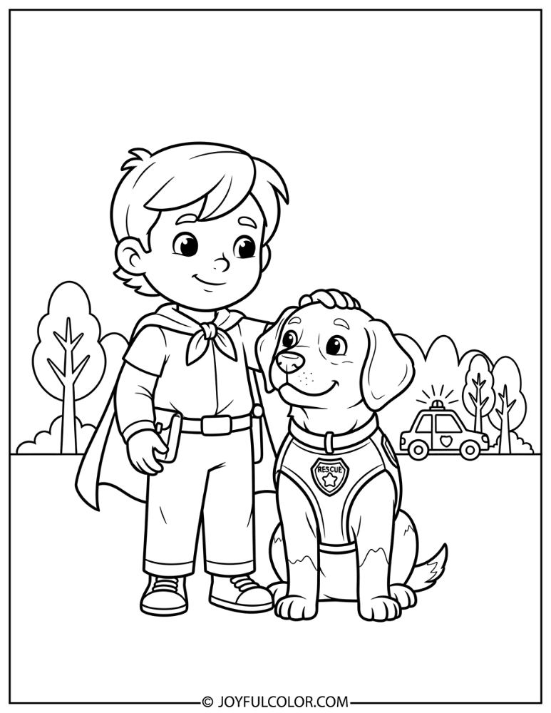 Chase with Ryder Coloring Page