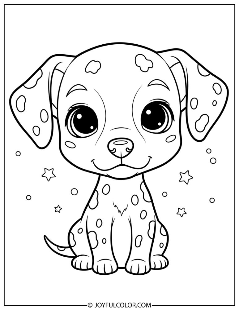 Chibi Dalmatian Coloring Page
