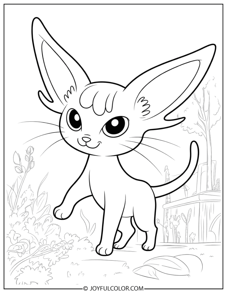 Chibi Espeon Coloring Page
