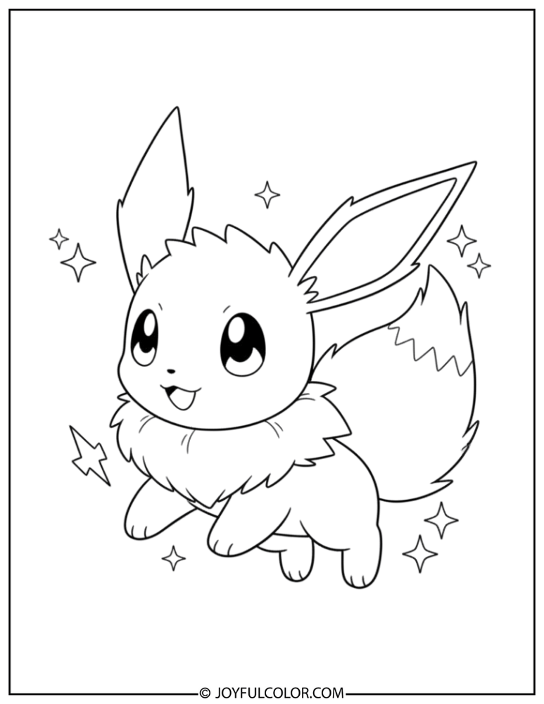 Chibi Jolteon Coloring Page
