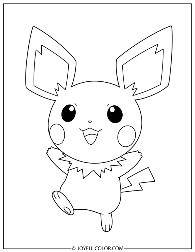 Chibi Pichu Coloring Page