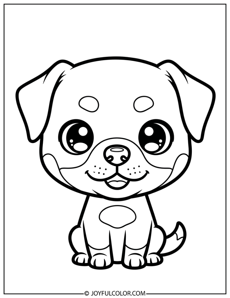 Chibi Rottweiler Coloring Page